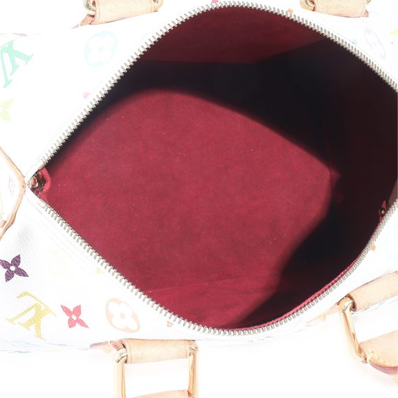 Louis Vuitton x Takashi Murakami White Monogram Multicolore Canvas Speedy 30 - Picture 4 of 7
